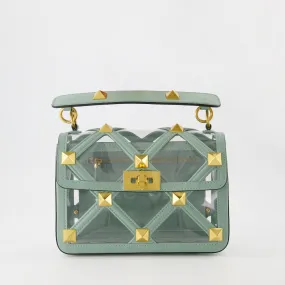 Green Roman Stud Chain Bag