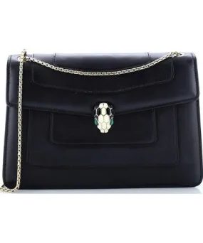 Pre-owned Bvlgari Medium Serpenti Forever Square Shoulder Bag Leather