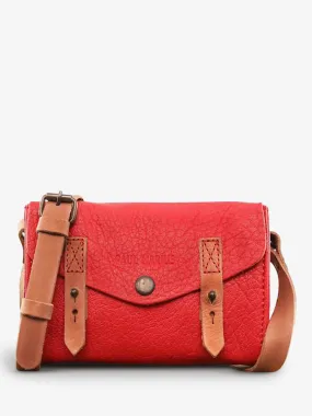 Red Leather Shoulder Bag - Le Mini Indispensable Carmine Red | PAUL MARIUS